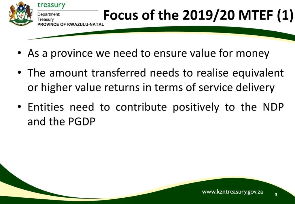 focus of the 2019 20 mtef 1