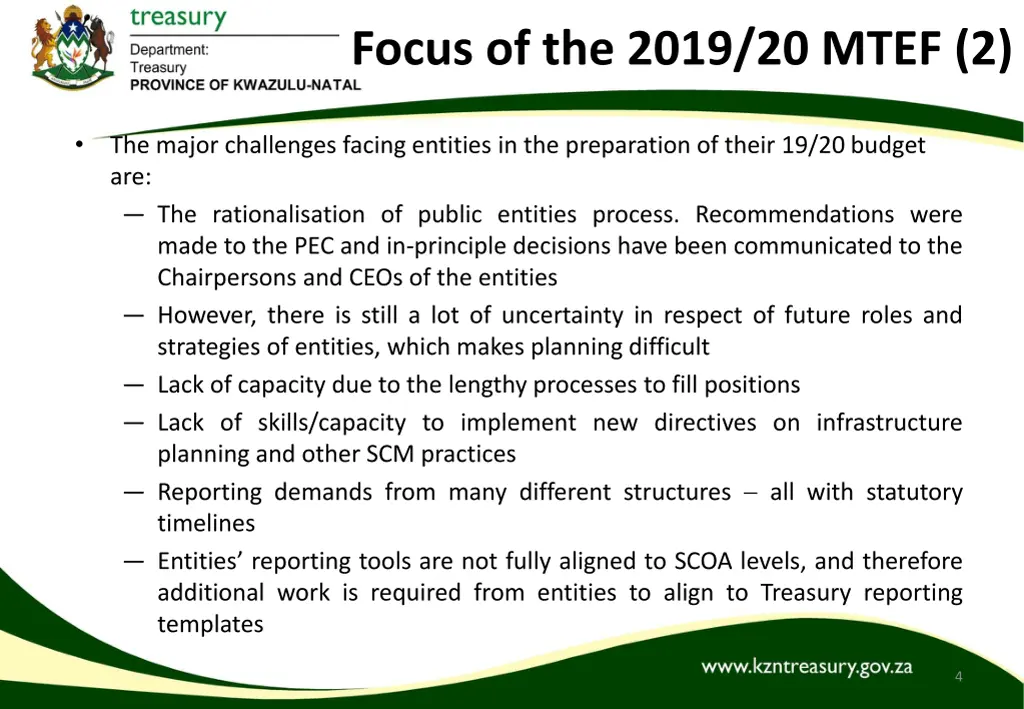 focus of the 2019 20 mtef 2