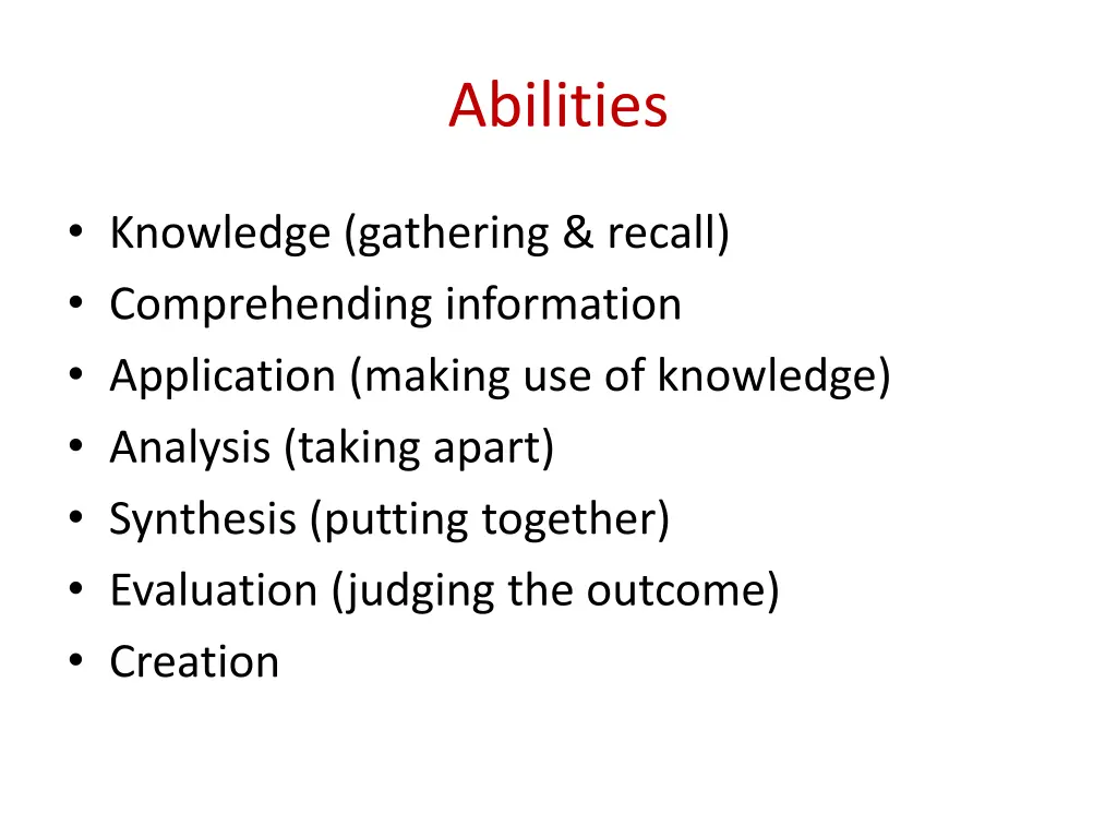 abilities