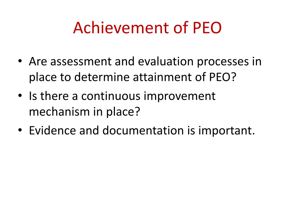 achievement of peo