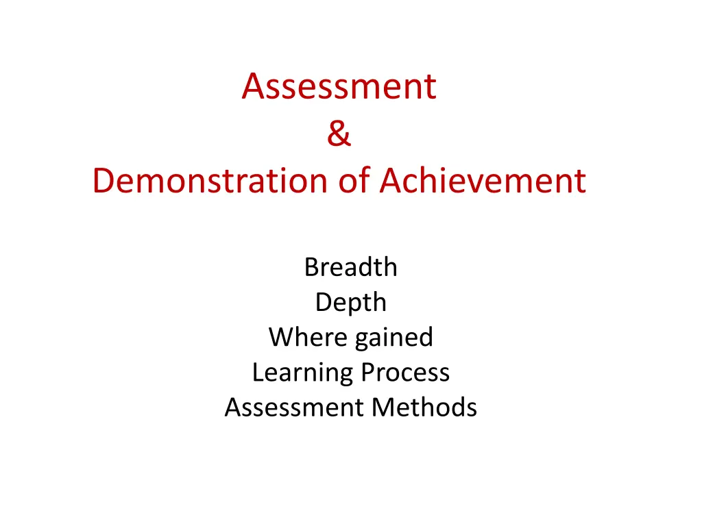 assessment