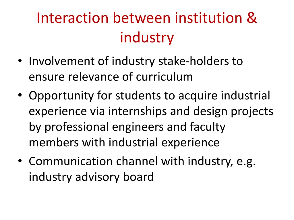 interaction between institution industry