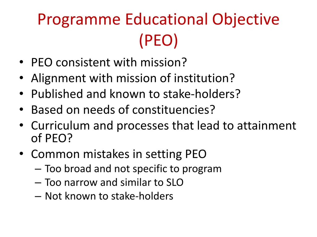 programme educational objective