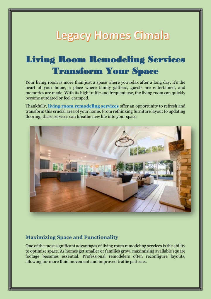 living room remodeling services living room
