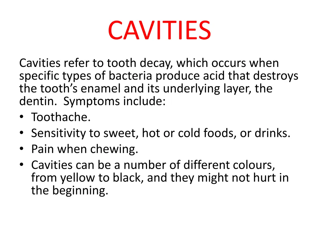 cavities