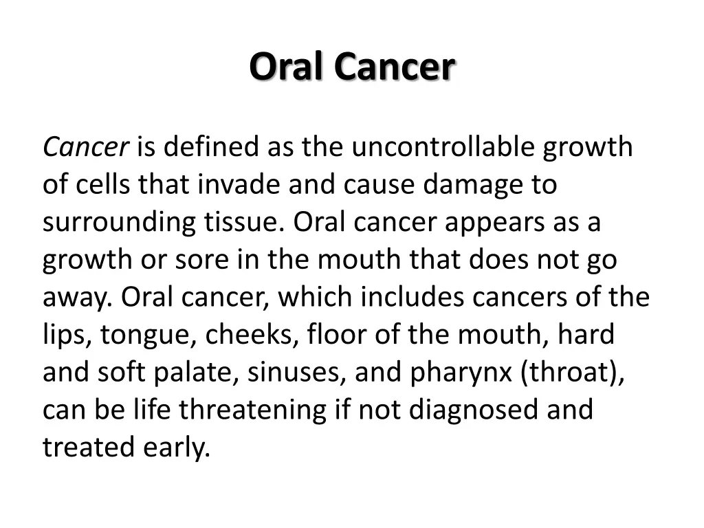 oral cancer