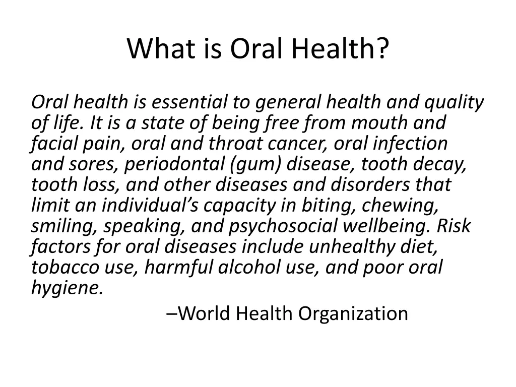 what is oral health