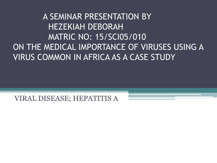 a seminar presentation by hezekiah deborah matric