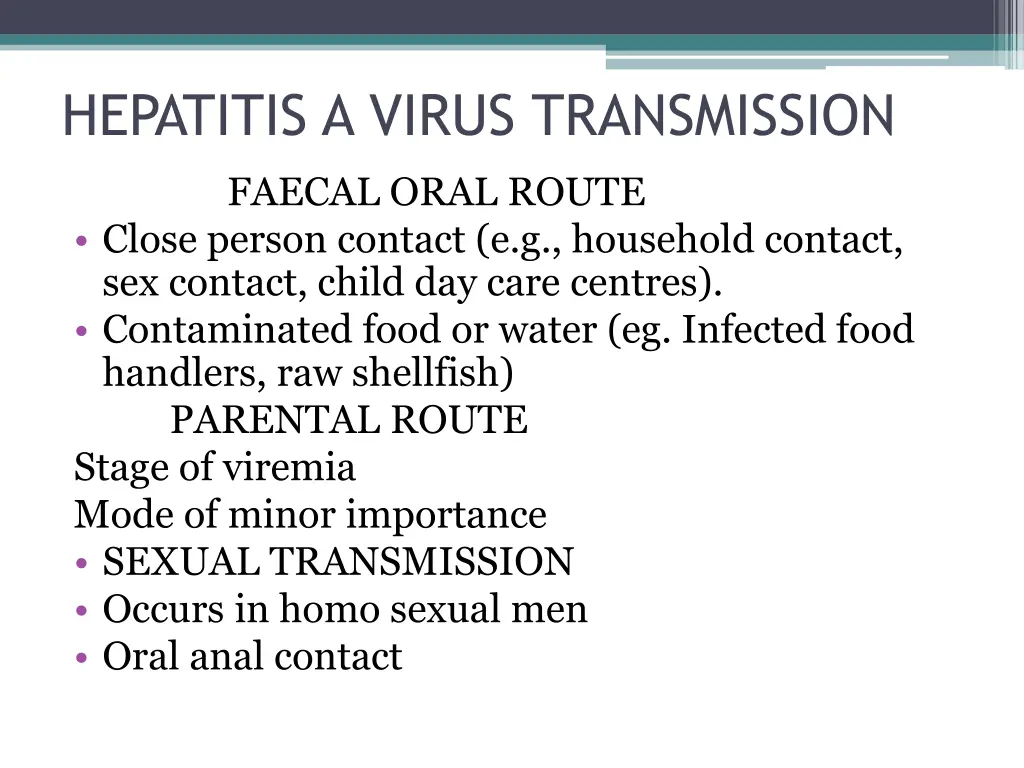hepatitis a virus transmission