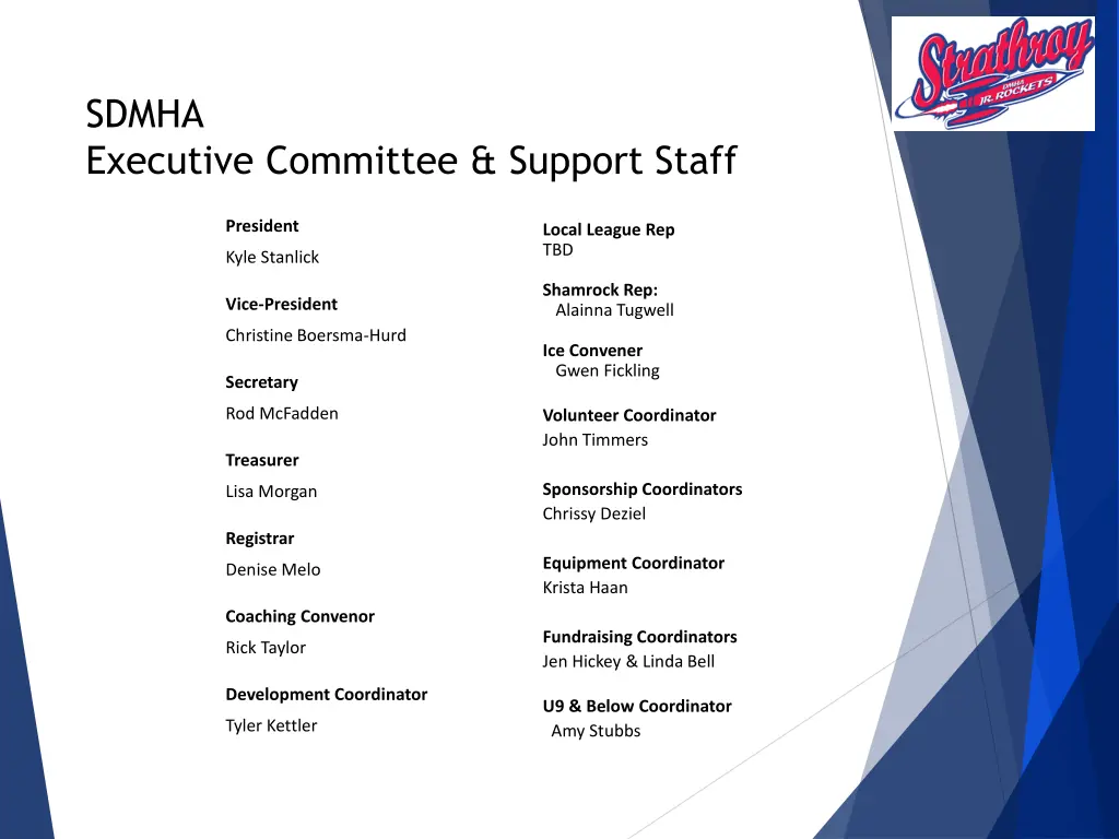 sdmha executive committee support staff