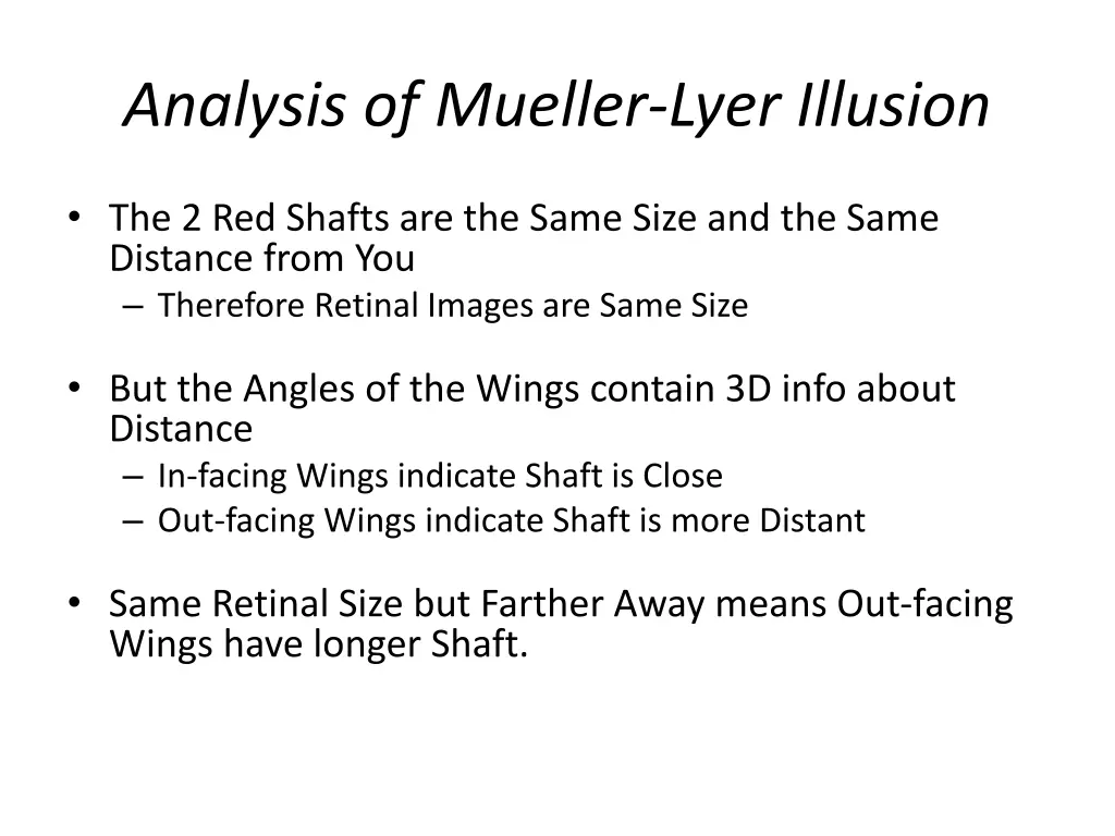 analysis of mueller lyer illusion