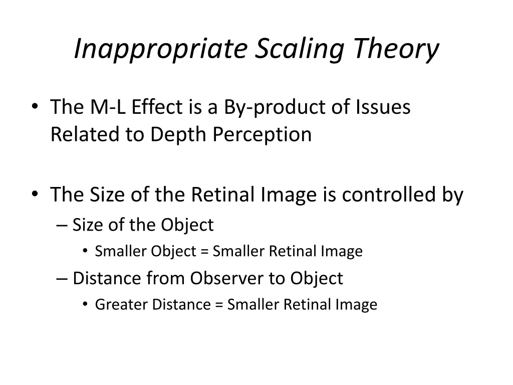 inappropriate scaling theory