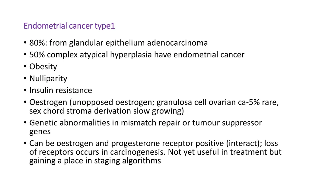 endometrial cancer type1 endometrial cancer type1