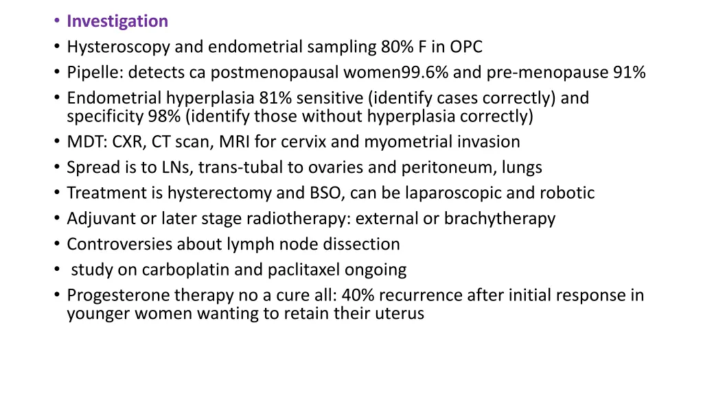 investigation hysteroscopy and endometrial