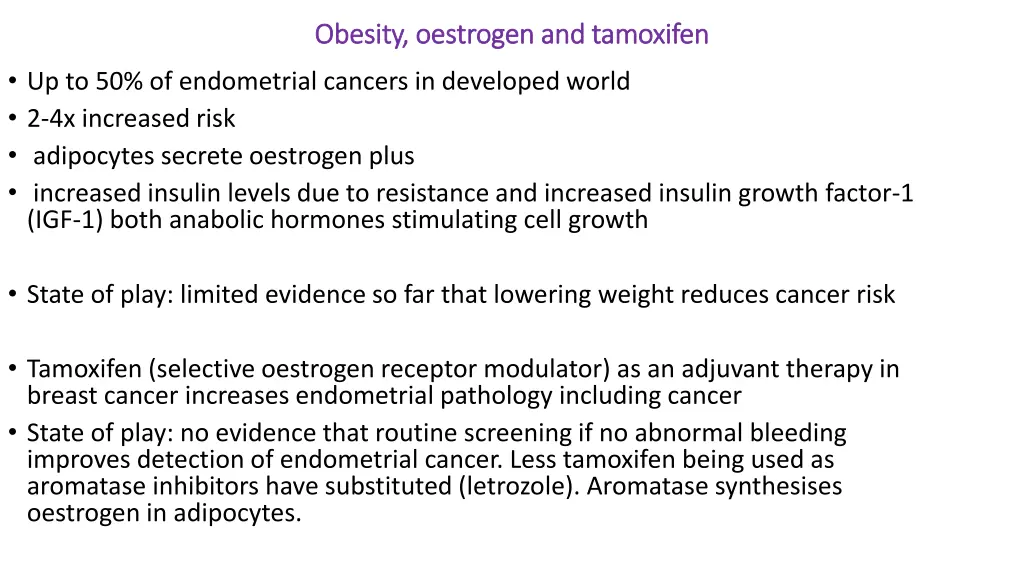 obesity oestrogen and tamoxifen obesity oestrogen