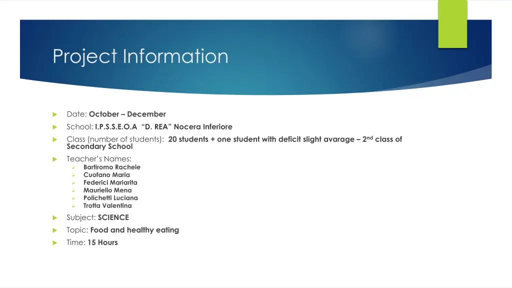 project information
