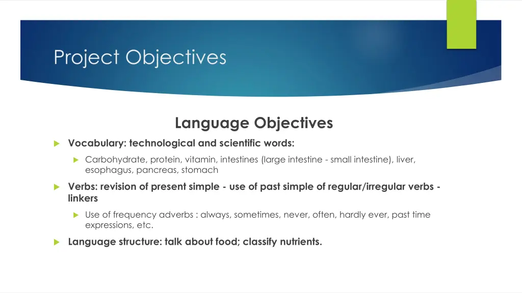 project objectives 1