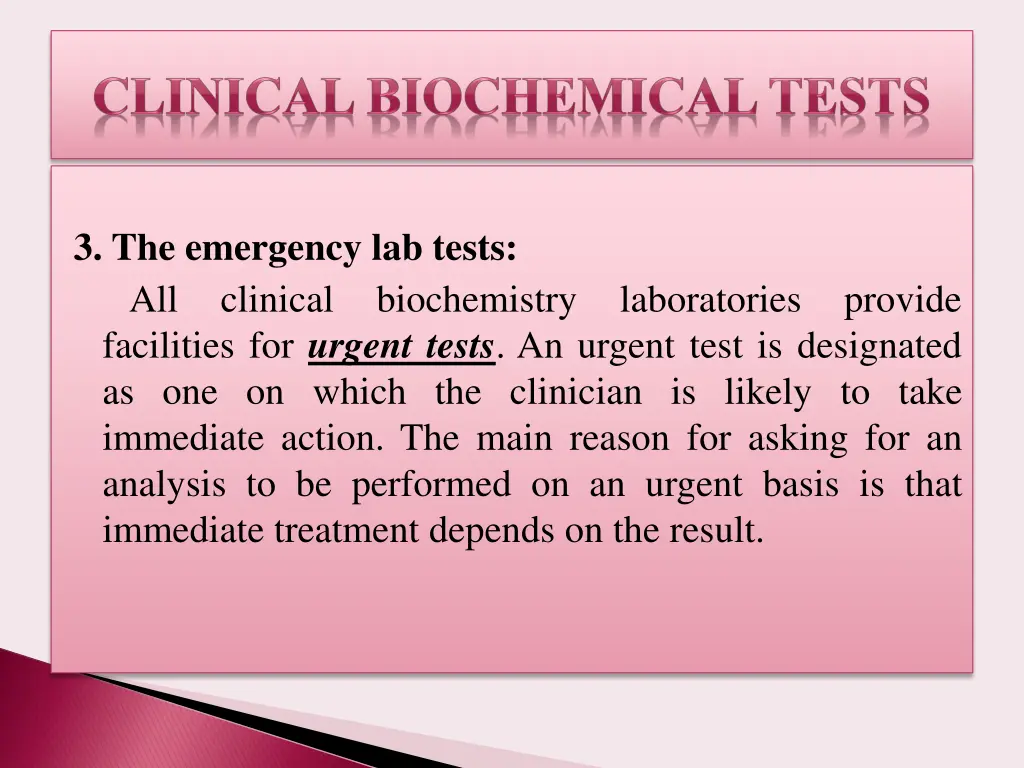 3 the emergency lab tests all clinical
