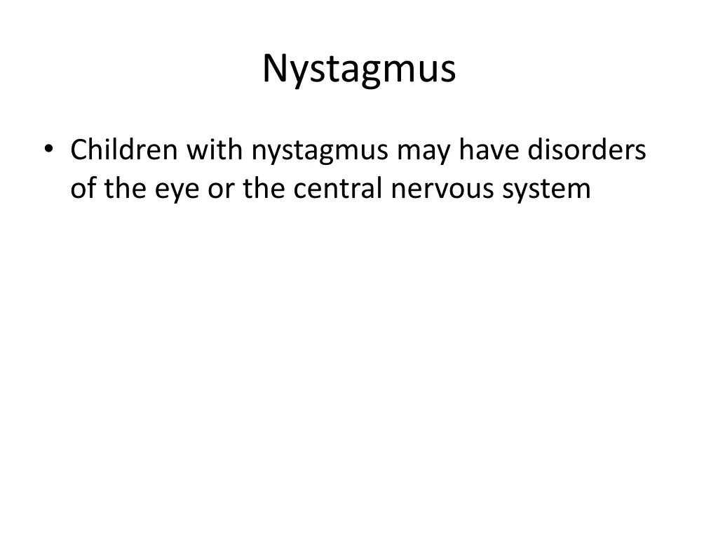 nystagmus
