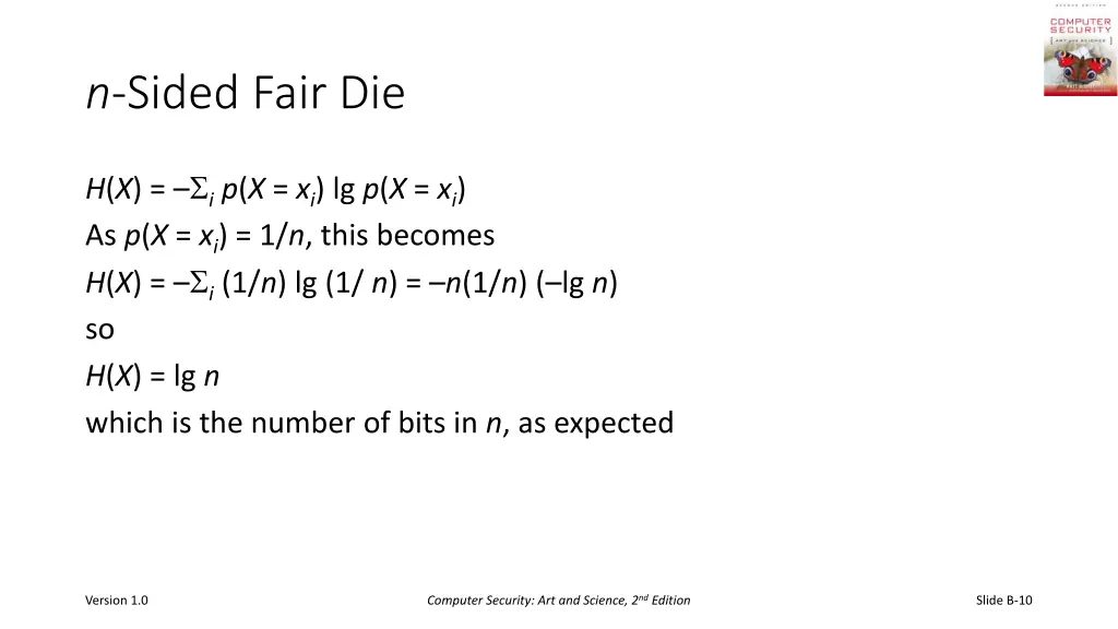 n sided fair die