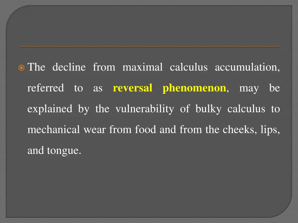 the decline from maximal calculus accumulation