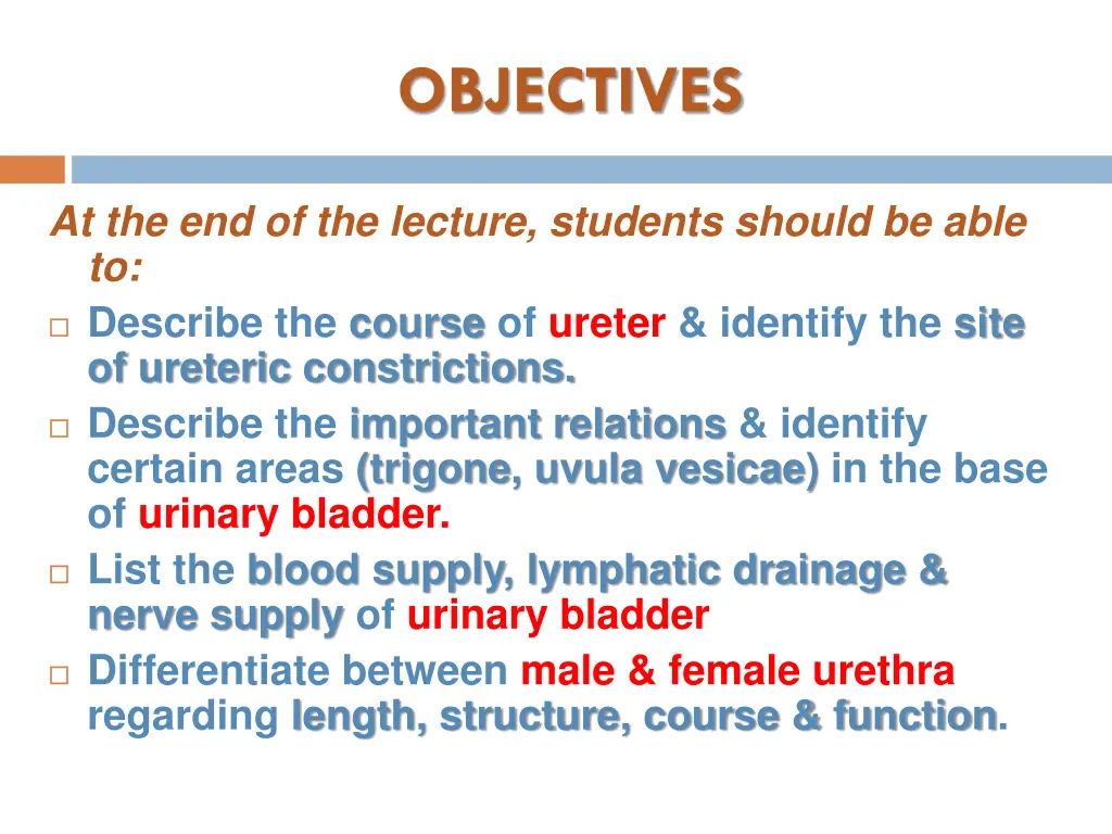 objectives