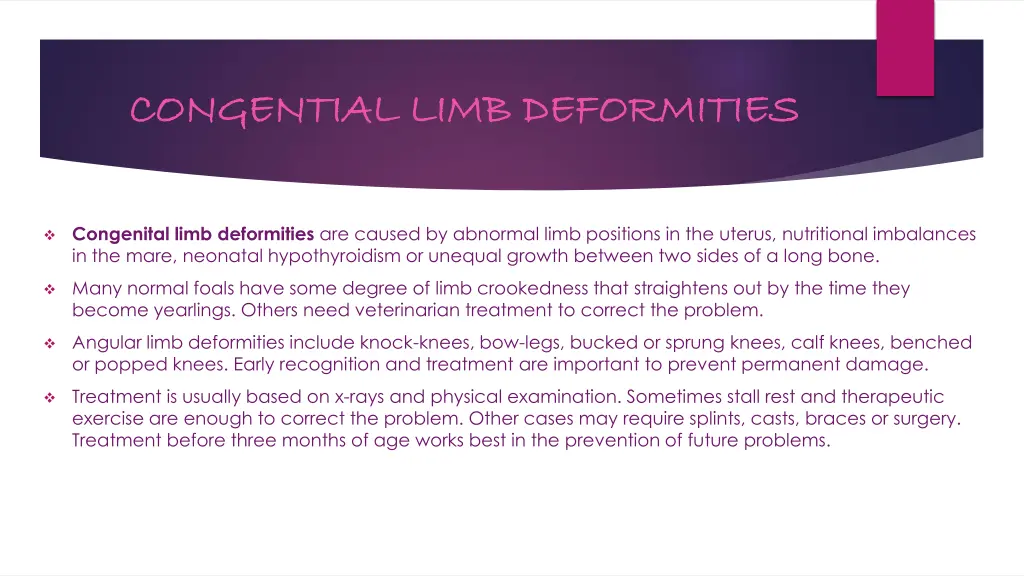 congential limb deformities congential limb