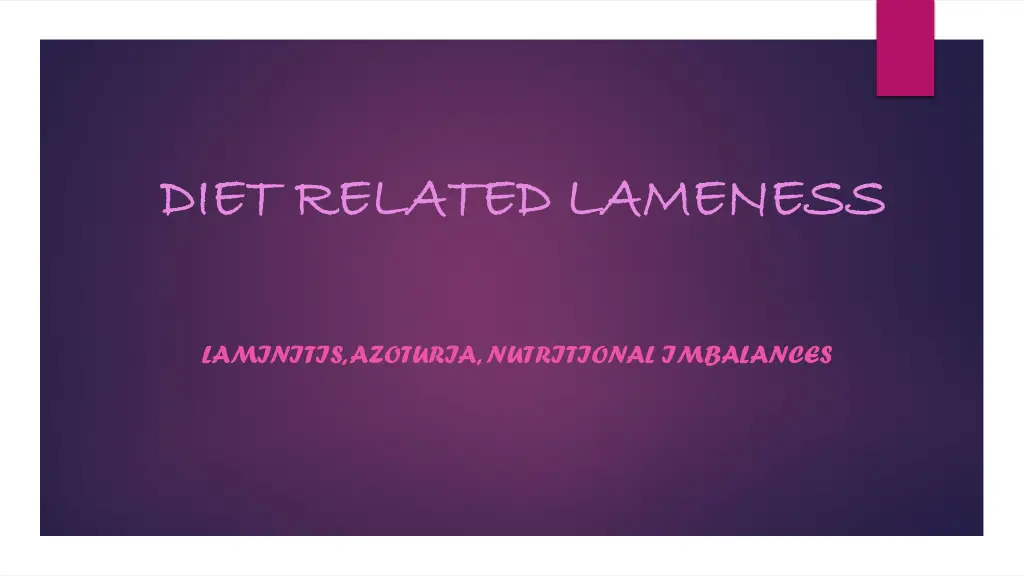 diet related lameness diet related lameness