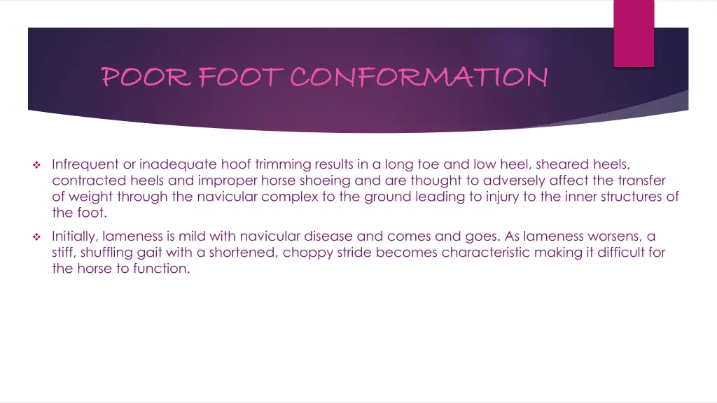 poor foot conformation poor foot conformation