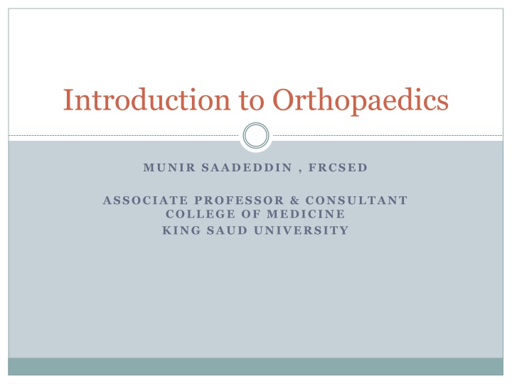 introduction to orthopaedics