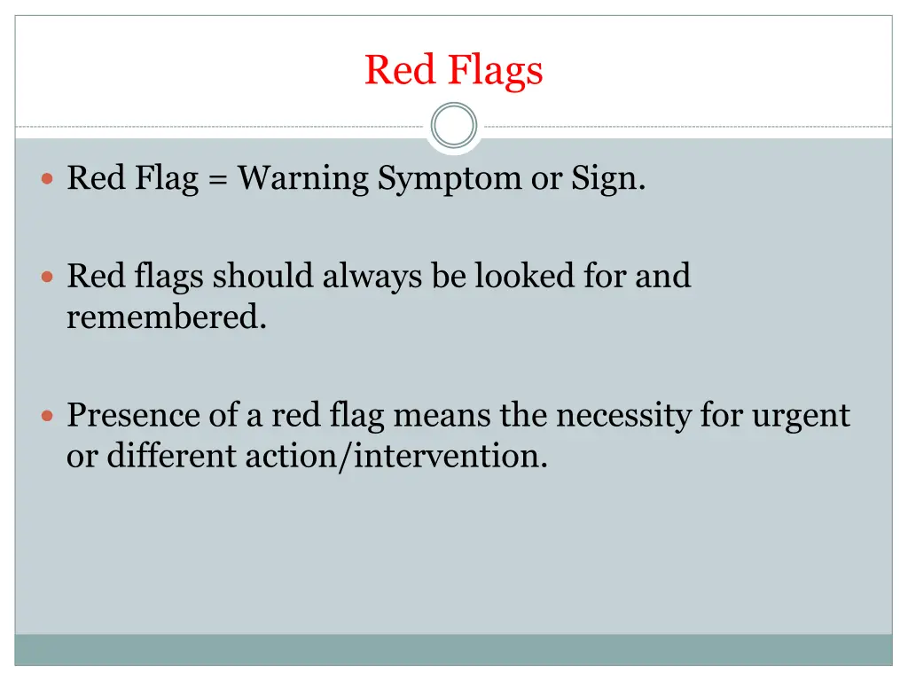 red flags