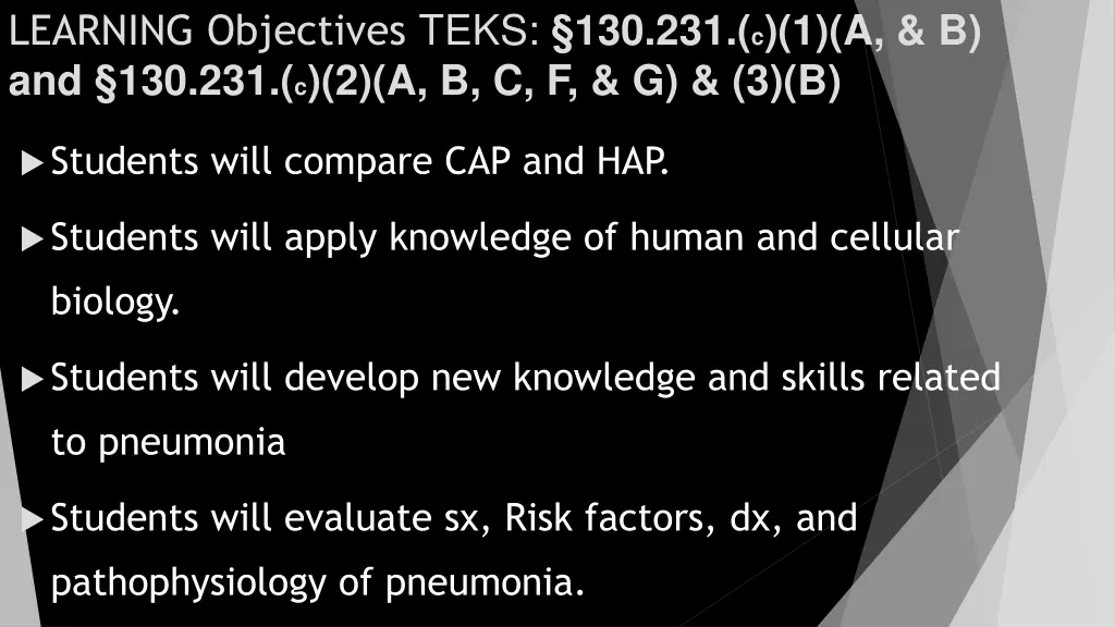 learning objectives teks