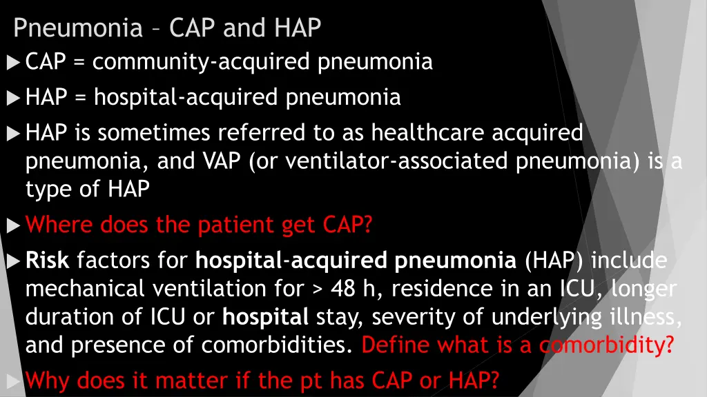 pneumonia cap and hap cap community acquired