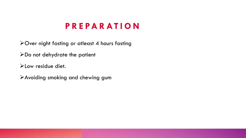 preparation