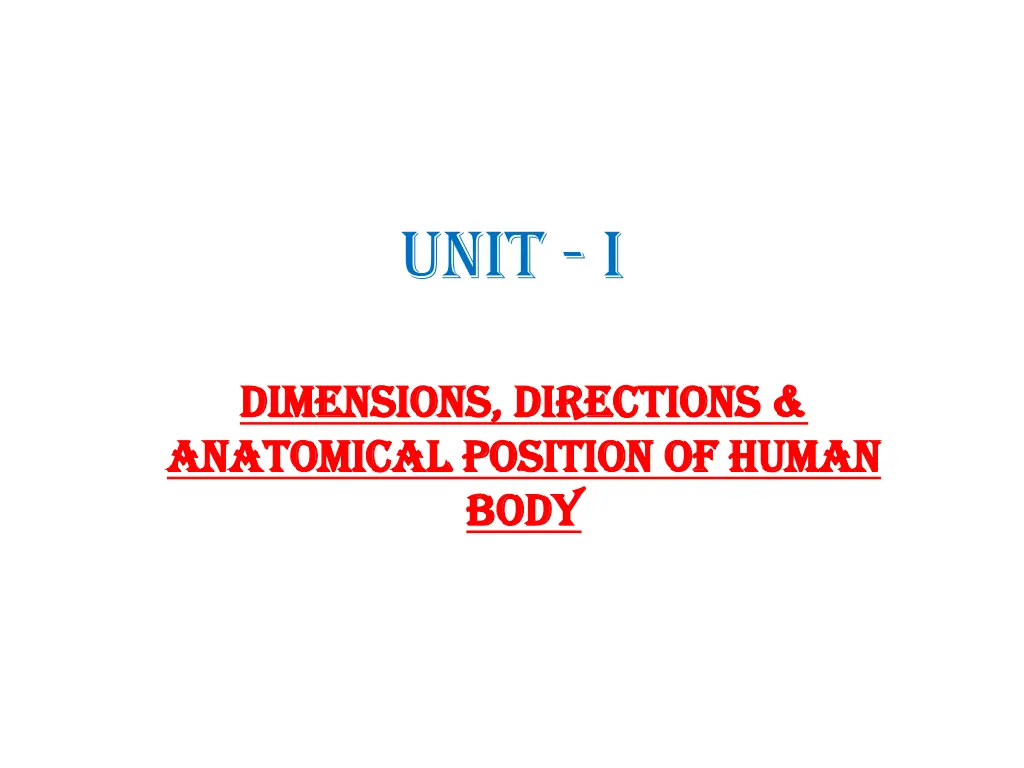 unit i