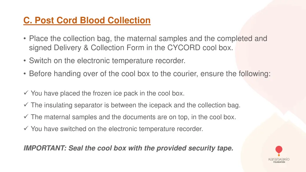 c post cord blood collection