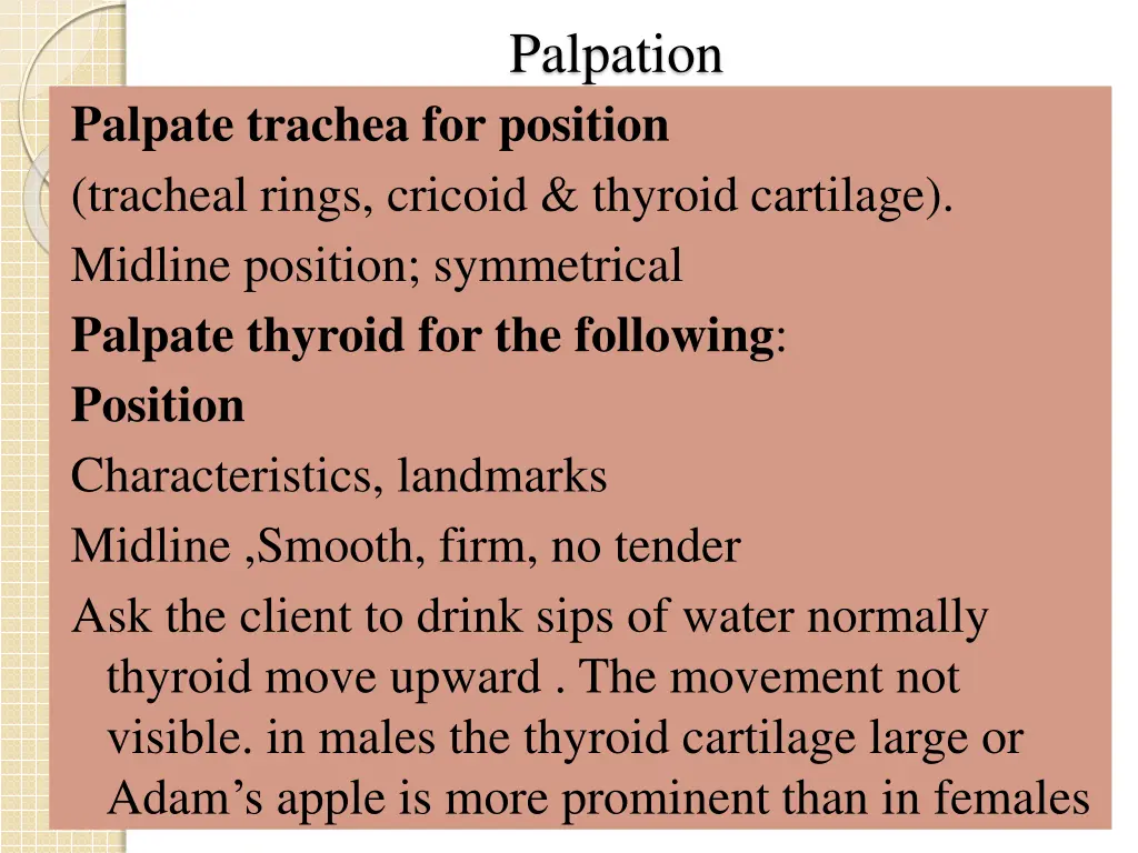 palpation