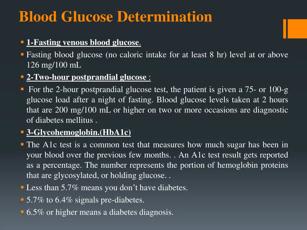 blood glucose determination
