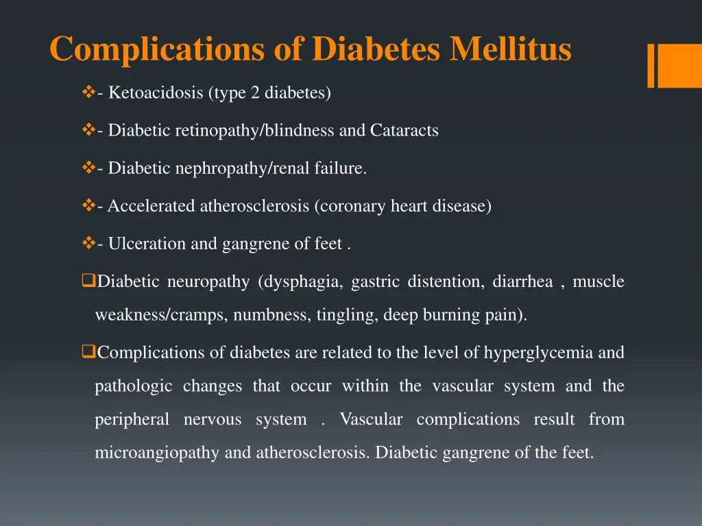 complications of diabetes mellitus