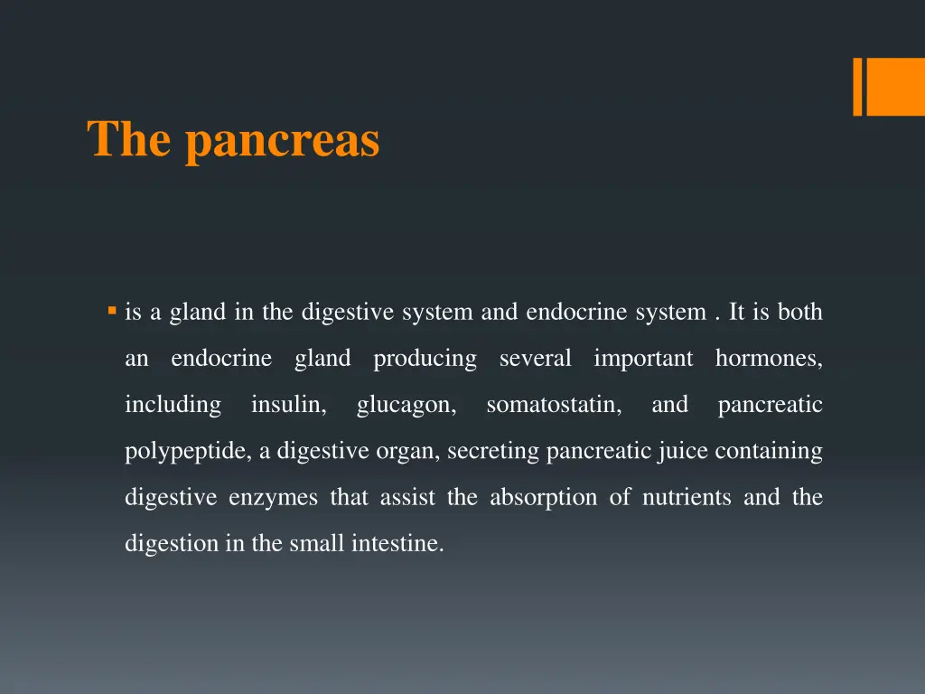 the pancreas