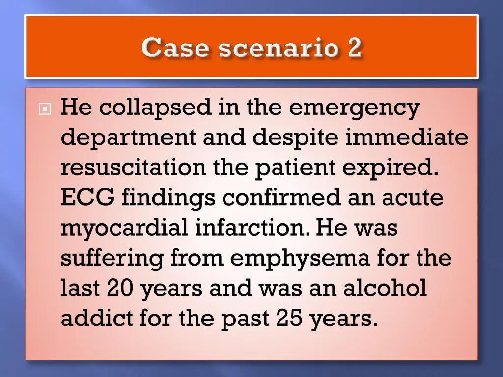 he collapsed in the emergency department