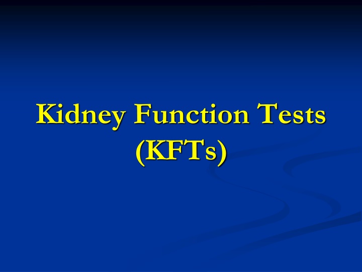 kidney function tests kfts