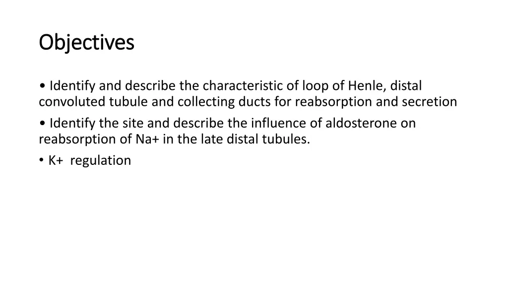 objectives objectives