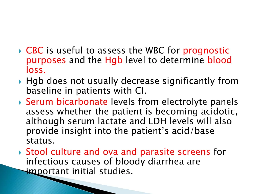 cbc is useful to assess the wbc for prognostic