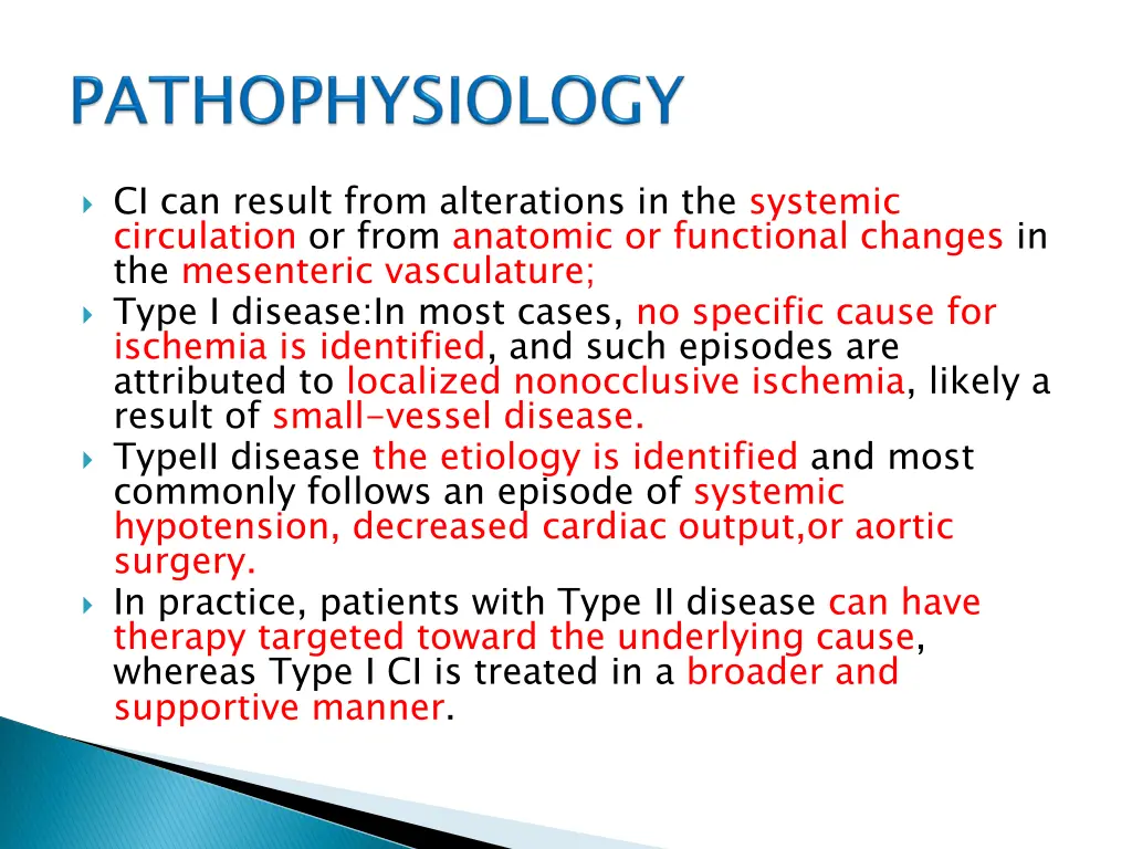 ci can result from alterations in the systemic