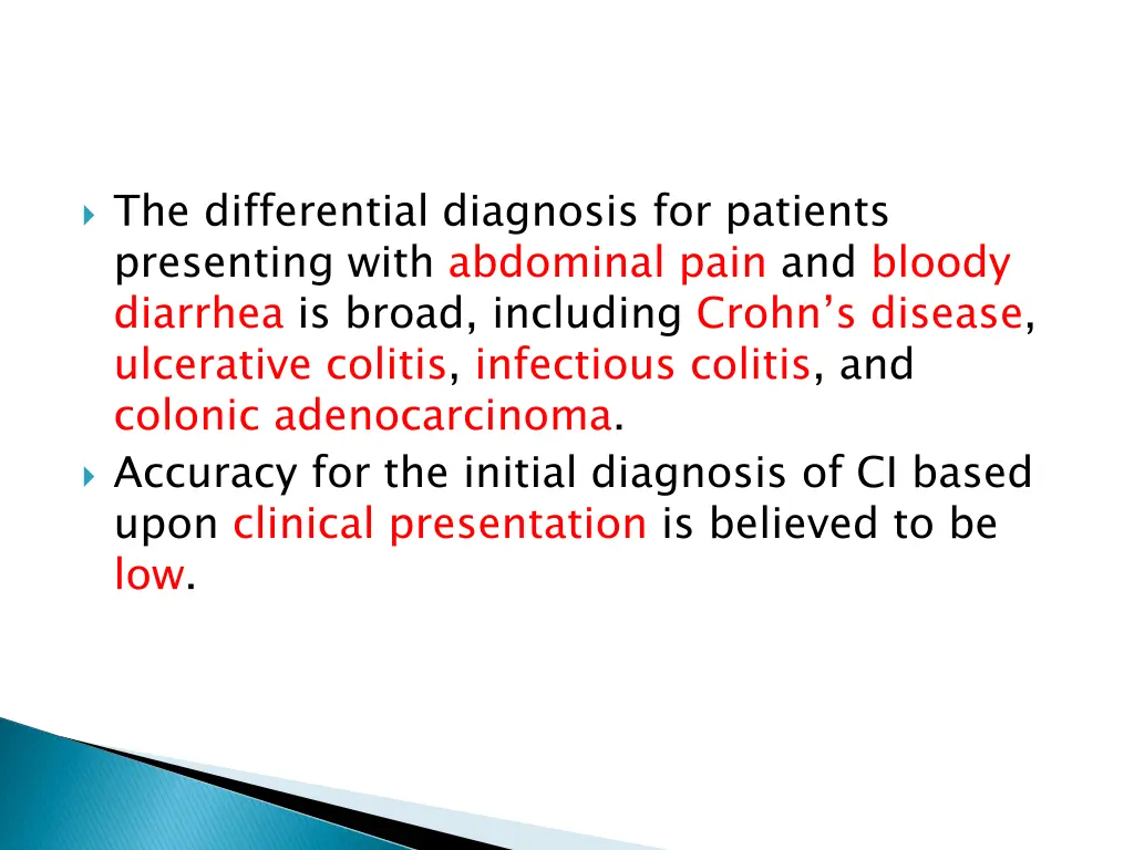 the differential diagnosis for patients
