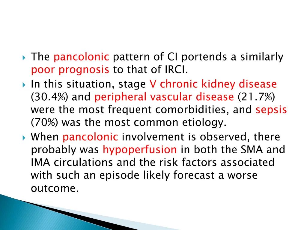 the pancolonic pattern of ci portends a similarly