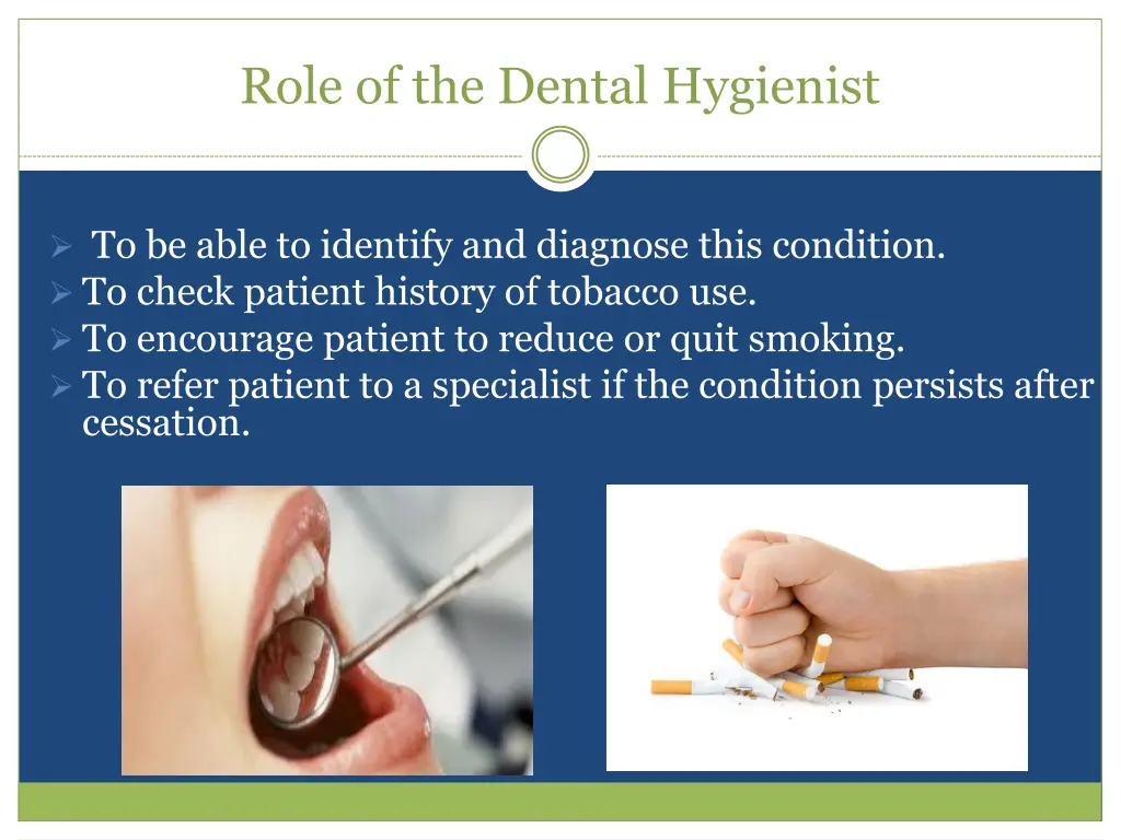 role of the dental hygienist