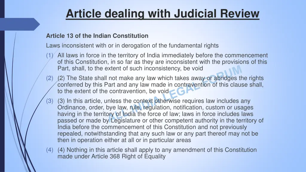 article dealing with judicial review