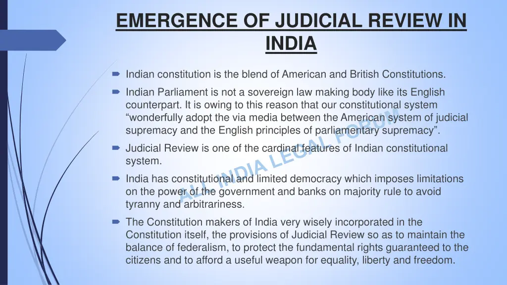 emergence of judicial review in india